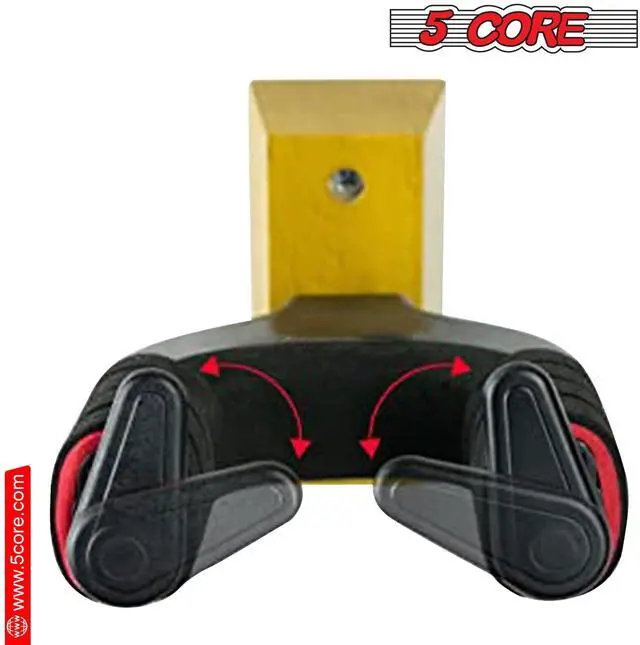 Alt view image 2 of 7 - 5 Core Guitar Wall Mount Hanger Auto Lock, Sturdy Holder for Guitars GH ABS R 1PC
