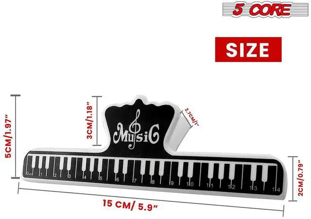 Alt view image 3 of 7 - 5 Core Music Sheet Page Holder Clip Black Durable Plastic Music Score Fixed Clips - MUS CLIP 1PC