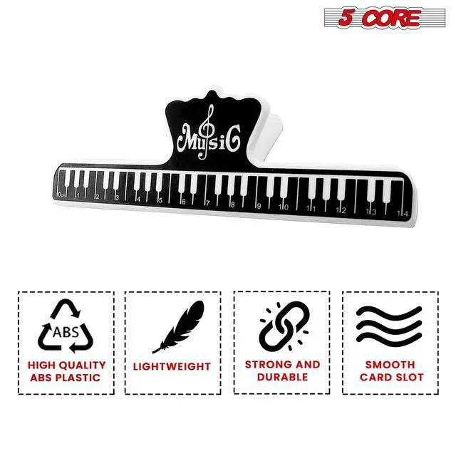 Alt view image 6 of 7 - 5 Core Music Sheet Page Holder Clip Black Durable Plastic Music Score Fixed Clips - MUS CLIP 1PC