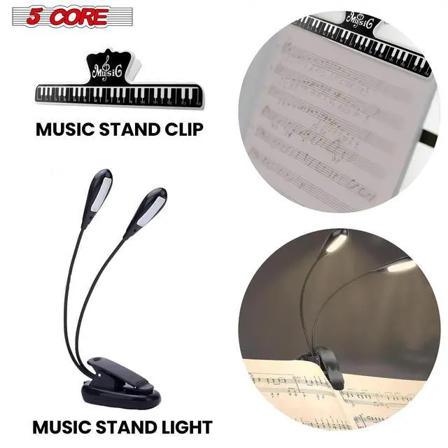 Alt view image 5 of 7 - 5 Core Sheet Music Stand 2 in 1 Dual Use Professional Portable Adjustable 28-67 Inch Folding Music Note Holder Tripod Stands Blue - MUS FLD 4S BLU WLGT