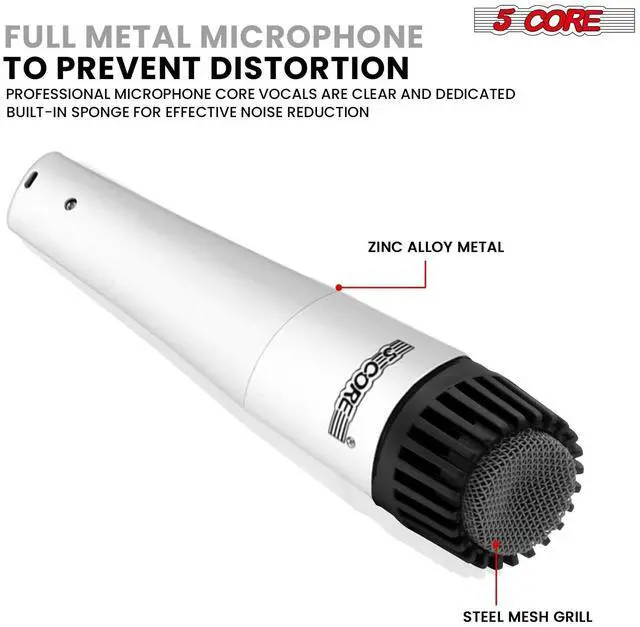 Alt view image 5 of 7 - 5 Core Drum Microphone Kit 9Pc All Metal Drummer Mics Tom/Snare & Cymbals Wired Instrument Drums Set