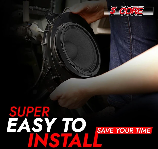 Alt view image 7 of 7 - 5 Core 10" Subwoofer Speaker 300W RMS Full Range Car Audio Sub Woofer 4 Ohm Bass Replacement Driver