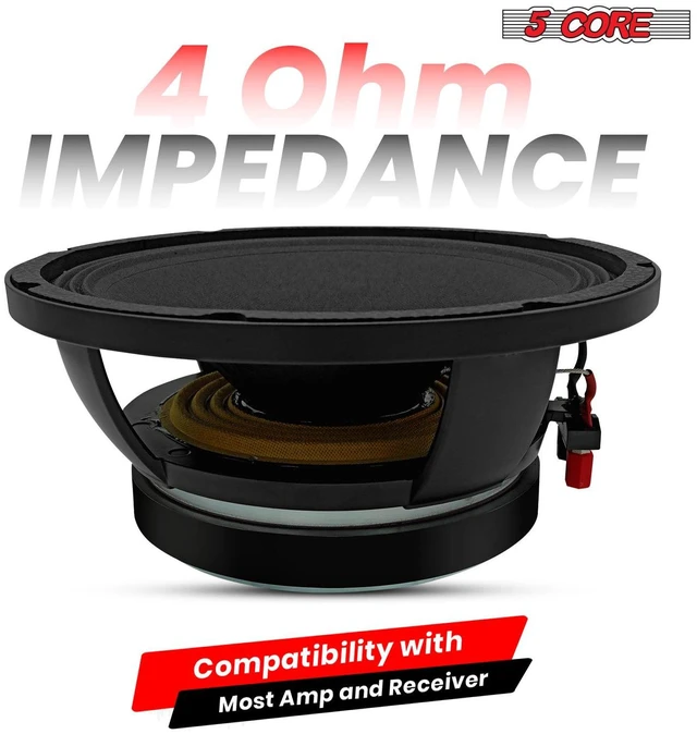 Alt view image 3 of 7 - 5 Core 10" Subwoofer Speaker 300W RMS Full Range Car Audio Sub Woofer 4 Ohm Bass Replacement Driver