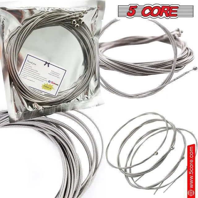 Alt view image 4 of 7 - 5 Core Electric Guitar Strings Brass Phosphor Bronze Extra Light Gauge (.009.042) High Carbon Steel Core Bright & Powerful Tone 6 String Set for All Electric Guitars - GS EL