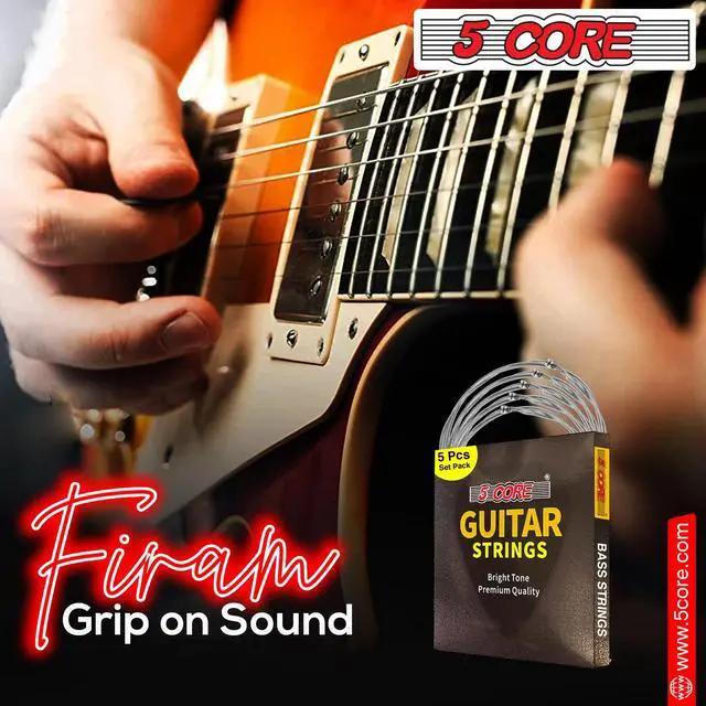 Alt view image 7 of 7 - 5 Core Electric Guitar Strings Brass Phosphor Bronze Extra Light Gauge (.009.042) High Carbon Steel Core Bright & Powerful Tone 6 String Set for All Electric Guitars - GS EL
