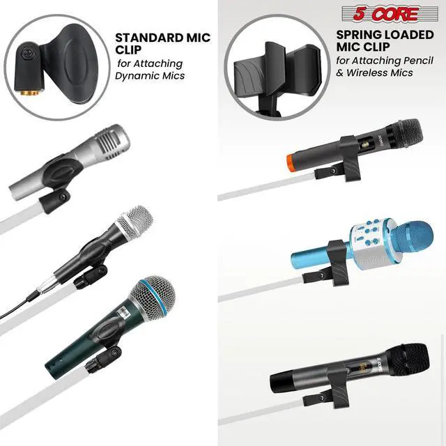 Alt view image 7 of 7 - 5 Core Tripod Mic Stand Adjustable Holder Floor Microphone Boom Arm