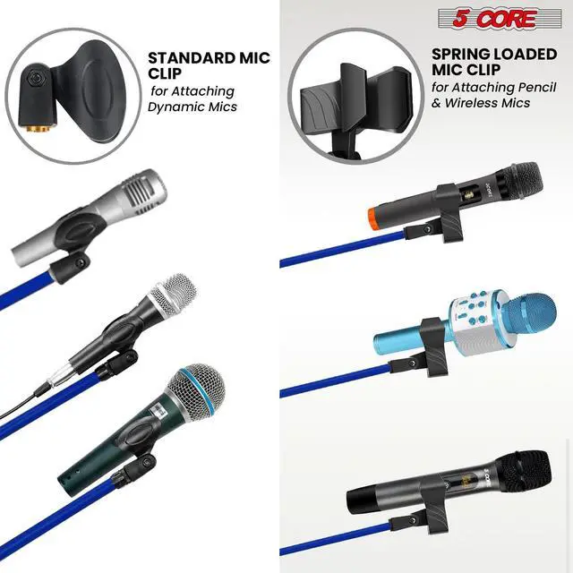 Alt view image 5 of 7 - 5 Core Tripod Mic Stand Adjustable Holder Floor Microphone Boom Arm