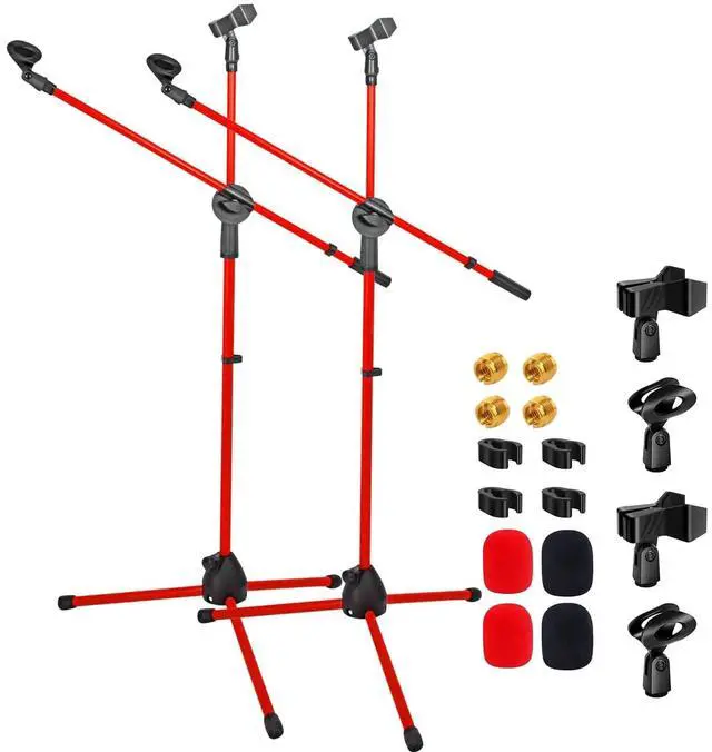 Main image of 5 Core Microphone Stand Floor Pair Universal Adjustable 63" Tripod Mic Stands w Boom Arm