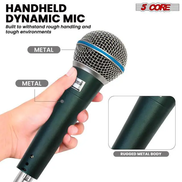 Alt view image 4 of 7 - 5 Core Microphone Professional Dynamic Mic for Karaoke Singing XLR Wired Micrófono for Stage Studio