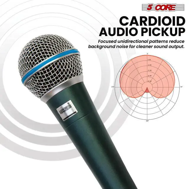 Alt view image 5 of 7 - 5 Core Microphone Professional Dynamic Mic for Karaoke Singing XLR Wired Micrófono for Stage Studio