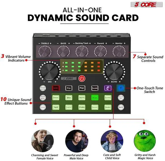 Alt view image 7 of 7 - 5 Core Recording Microphone Podcast Bundle Professional Condenser Cardioid Mic Kit w Boom Arm RM 8 BG