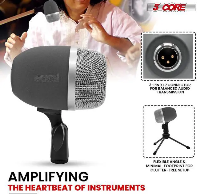 Alt view image 2 of 7 - 5 Core Tabla Mic Indian Instrument Microphone Set for Bayan & Dayan Dholak Uni-Directional Mridangam Mic for Recording Live Stage Temple & Classroom - TABLA MIC 2XP