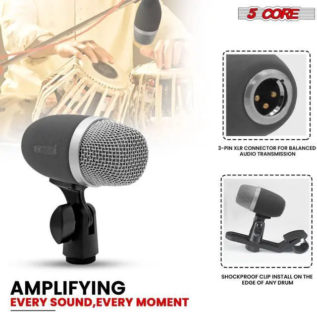 Alt view image 3 of 7 - 5 Core Tabla Mic Indian Instrument Microphone Set for Bayan & Dayan Dholak Uni-Directional Mridangam Mic for Recording Live Stage Temple & Classroom - TABLA MIC 2XP