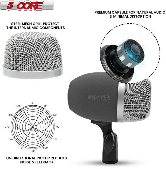 Alt view image 7 of 7 - 5 Core Tabla Mic Indian Instrument Microphone Set for Bayan & Dayan Dholak Uni-Directional Mridangam Mic for Recording Live Stage Temple & Classroom - TABLA MIC 2XP