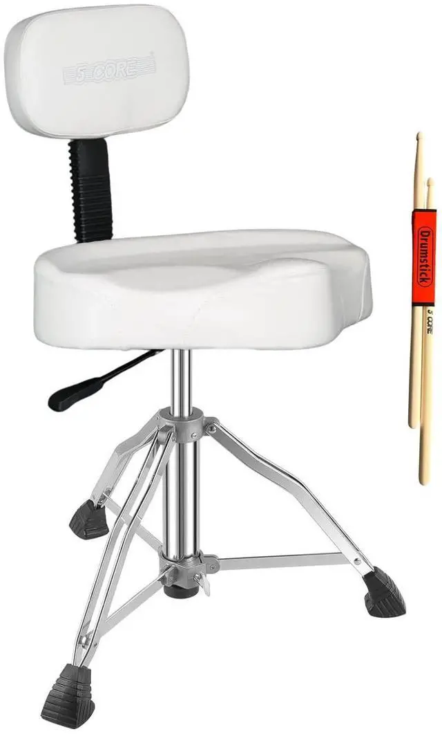 Main image of 5 Core Drum Throne w Backrest 4" Padded Stool Adjustable 24.5" Drummer Chair w 441Lb Capacity