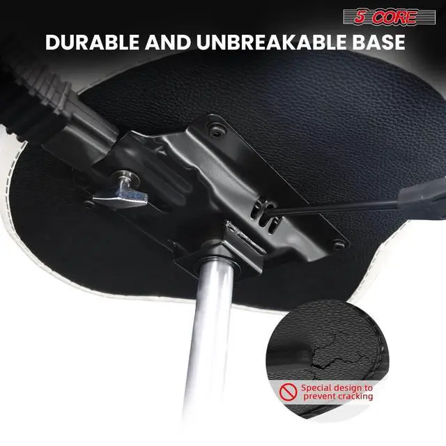 Alt view image 4 of 7 - 5 Core Drum Throne w Backrest 4" Padded Stool Adjustable 24.5" Drummer Chair w 441Lb Capacity
