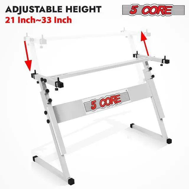 Alt view image 2 of 7 - 5 Core Keyboard Stand Z Style Height Adjustable Sturdy Piano Riser Lift Holder Stands
