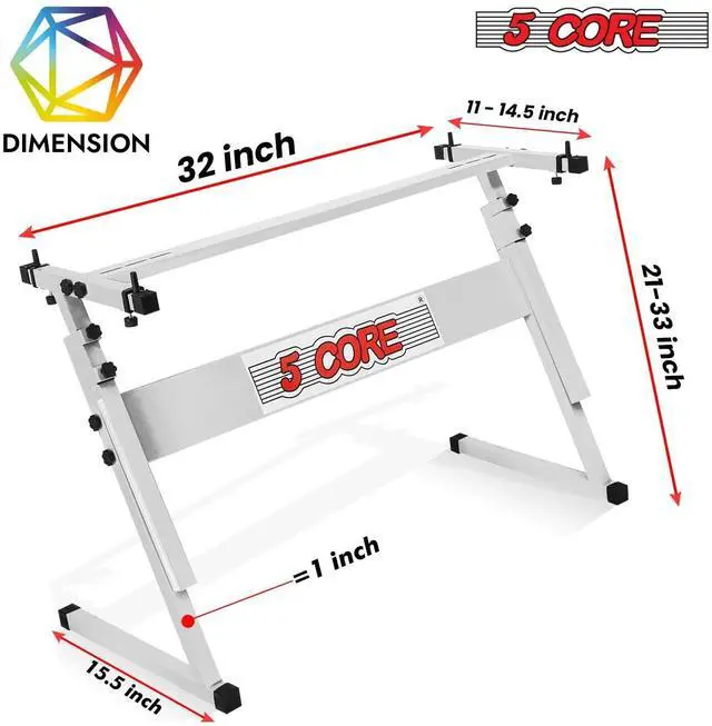 Alt view image 4 of 7 - 5 Core Keyboard Stand Z Style Height Adjustable Sturdy Piano Riser Lift Holder Stands