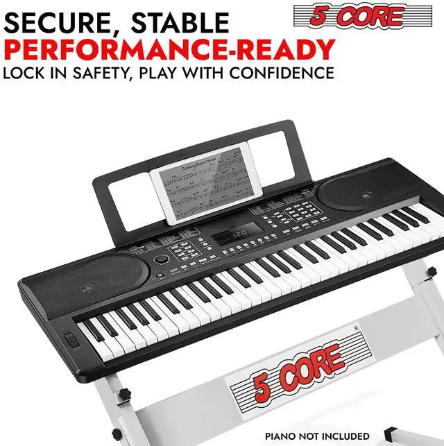 Alt view image 6 of 7 - 5 Core Keyboard Stand Z Style Height Adjustable Sturdy Piano Riser Lift Holder Stands