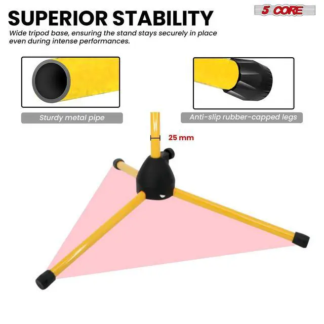 Alt view image 4 of 7 - 5 Core Microphone Stand Floor 4Pcs Universal Adjustable 63" Tripod Mic Stands w Boom Arm