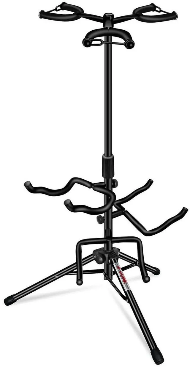 Main image of 5 Core Guitar Stand Adjustable Triple Guitars Stands Floor w Neck Holder Universal Supports for Acoustic Electric Classic Bass Instrument Folding Portable Black - GSH 3N1