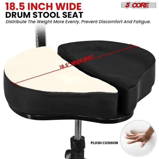 Alt view image 3 of 7 - 5 Core Drum Throne Padded Guitar Stool Backrest Drummer Seat for Adults & Kids