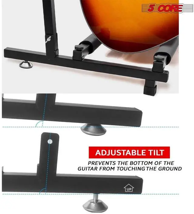 Alt view image 2 of 7 - 5 Core Guitar Rack Stand 3 Multi Guitars Holder Storage Stands for Acoustic Electric and Bass Soporte Para Guitarra - GRack 3N1