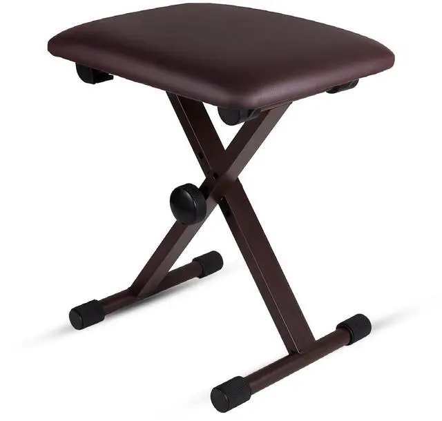 Main image of 5 Core Keyboard Bench 2 Inch Padded Cushioned Piano Stool Height Adjustable Guitar Seat Folding Portable Musician Chair w Nonslip Rubber Feet Black - KBB 02 BLK