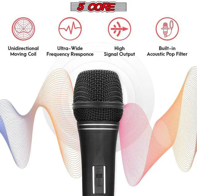 Alt view image 3 of 7 - 5 Core Mic Karaoke Dynamic Handheld XLR Microphone for Professional Vocal Recording Live Stage Singing Music Neodymium 1/4 Corded Wired Micrófono - ND 235X