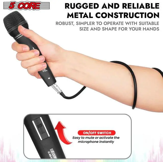Alt view image 5 of 7 - 5 Core Mic Karaoke Dynamic Handheld XLR Microphone for Professional Vocal Recording Live Stage Singing Music Neodymium 1/4 Corded Wired Micrófono - ND 235X