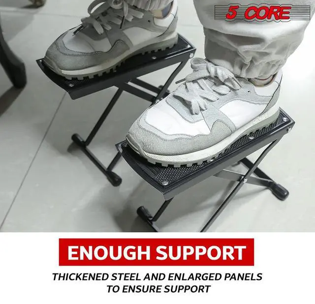 Alt view image 7 of 7 - 5 Core Guitar Foot Stool Height Adjustable Folding Leg Rest Classical Footrest