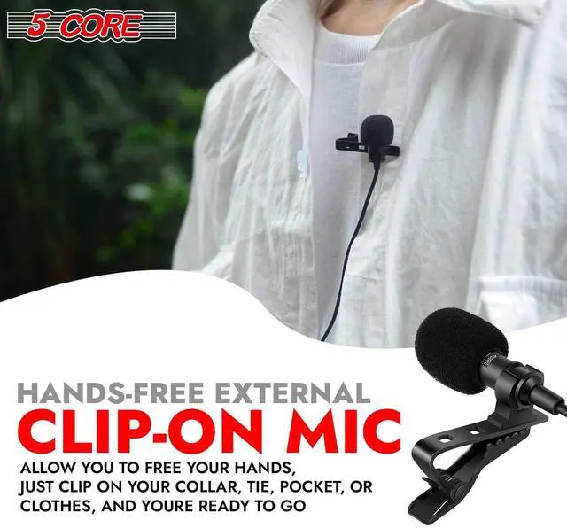 Alt view image 5 of 7 - 5 Core Professional Omnidirectional Lavalier Microphone 3.5mm Clip-On Lapel Mic for Smartphone DSLR Camera PC Interview Video Camcorders Audio Recorder 5 Core CM MOB 2M