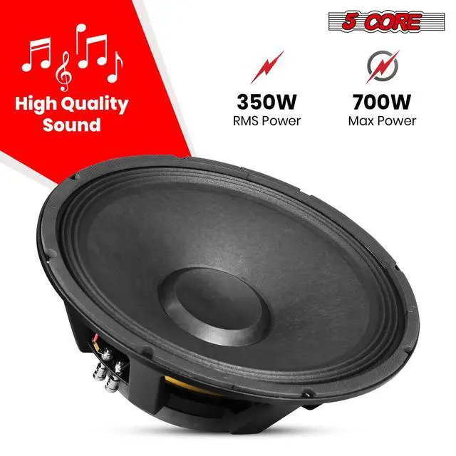 Alt view image 3 of 7 - 5 Core 15 Inch Subwoofer Speaker 1500W Peak 8 Ohm Full Range Replacement DJ Sub Woofer