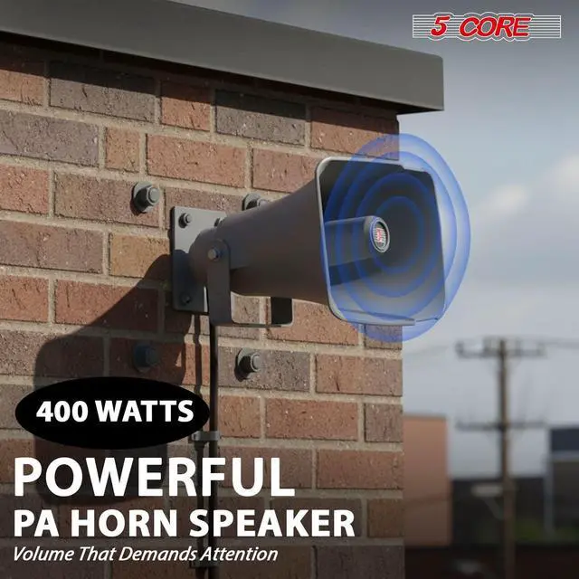 Alt view image 7 of 7 - 5 CORE 8" x 16" Outdoor PA Horn Speaker Loudspeaker 40 Watt RMS 10 Ohm Commercial Paging Megaphone Driver Horn Loud Sound Waterproof Vehicle Siren - SUH-400 1Pc