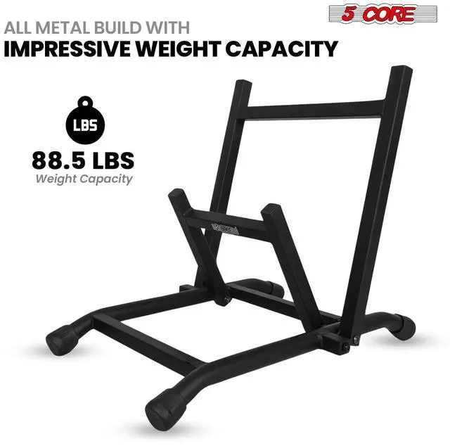 Alt view image 2 of 7 - 5 Core Amp Stand Heavy Duty Metal Build Adjustable Guitar amplifier fender Low Profile Folding Fully Collapsible Black - GAS 01 BLK