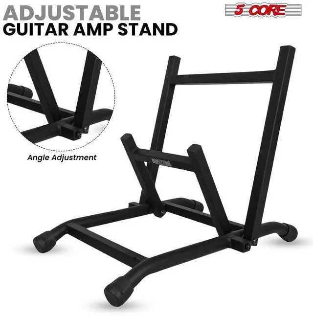 Alt view image 4 of 7 - 5 Core Amp Stand Heavy Duty Metal Build Adjustable Guitar amplifier fender Low Profile Folding Fully Collapsible Black - GAS 01 BLK