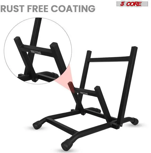 Alt view image 5 of 7 - 5 Core Amp Stand Heavy Duty Metal Build Adjustable Guitar amplifier fender Low Profile Folding Fully Collapsible Black - GAS 01 BLK