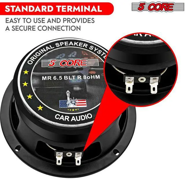 Alt view image 7 of 7 - 5 Core 6.5 Inch Midrange Door Speaker 360W Subwoofer w Aluminum Bullet 8 Sub Woofer
