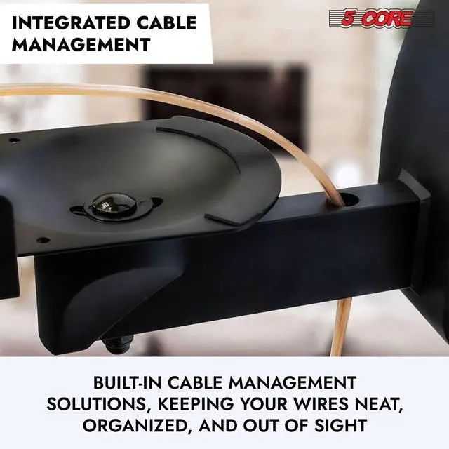 Alt view image 7 of 7 - 5 Core Speaker Wall Mount Adjustable Shelf Holder Swivel 180 Degree Bookshelf Brackets - 11 Inch Space for Speakers Pair Holds Upto - 55lbs WST 04-11 Pair