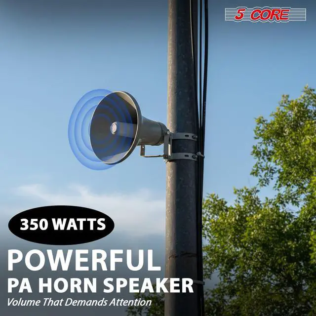 Alt view image 2 of 8 - 5 Core PA Horn Loud Speaker 12 Inch Outdoor Indoor 35W 8 Ohm Durable All Weather Multi Purpose Loudspeaker for Music Speech Warehouse - UHC 300