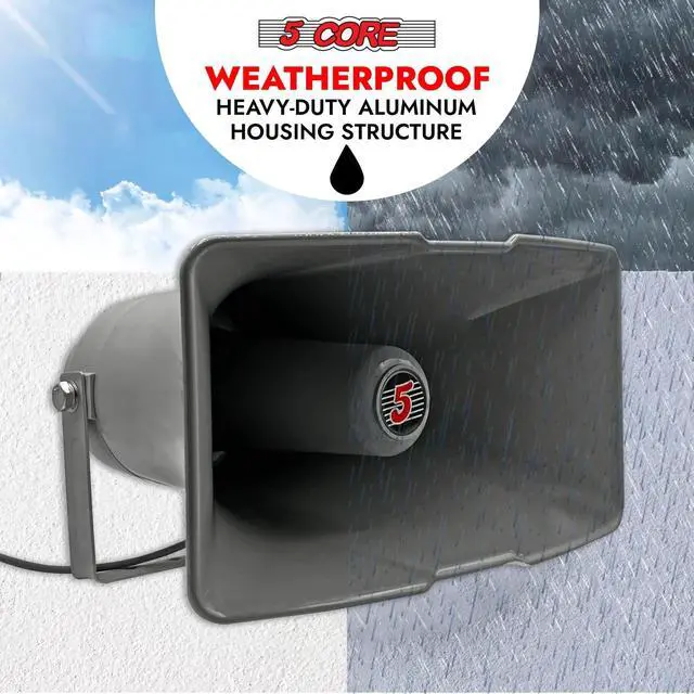 Alt view image 5 of 7 - 5 CORE 12.5 x 6.5 Inch Outdoor PA Horn Speaker Loudspeaker 35 Watt RMS Loud Sound Megaphone Driver Horn 400Hz-5KHz Frequency 8 Ohm Weatherproof Vehicle Siren - SUH-300 1Pc