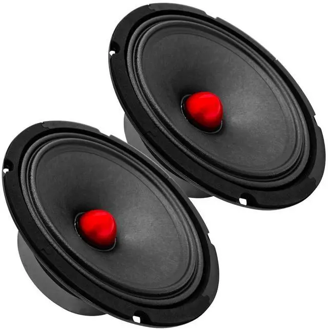 Main image of 5 CORE 8 Inch Speaker Mid Range Bullet Pro Audio Replacement PA DJ Car Driver 2PCS Red Aluminium Bullet 500W Max 8 Ohms Audio Door Speakers for Vehicle or Truck Sound System - MR 8 BLT R 8oHM 2PCS