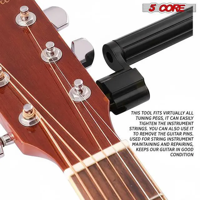 Alt view image 2 of 6 - 5Core Guitar String Winder Professional Guitars Tools Peg Winder with Bridge Pin Remover