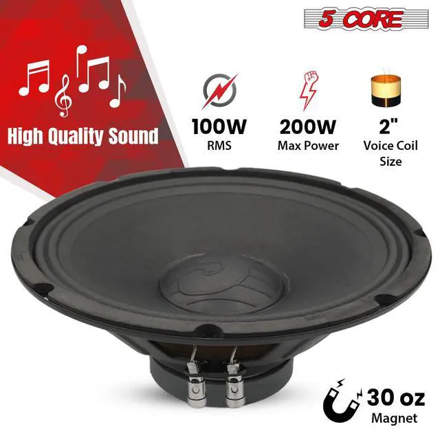 Alt view image 4 of 7 - 5 Core 12 Inch Guitar Speaker 200W 8 Ohm Amp Cabinet Replacement Amplifier Woofer