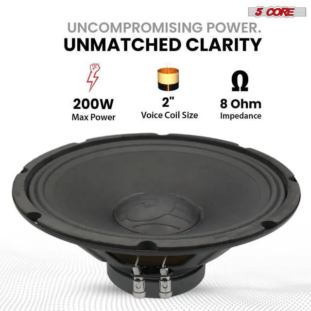 Alt view image 3 of 7 - 5 Core 12 Inch Guitar Speaker 200W 8 Ohm Amp Cabinet Replacement Amplifier Woofer