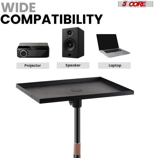 Alt view image 5 of 7 - 5 Core Projector Stand Floor Adjustable 66" Universal Projectors Support for Home Office & Studio