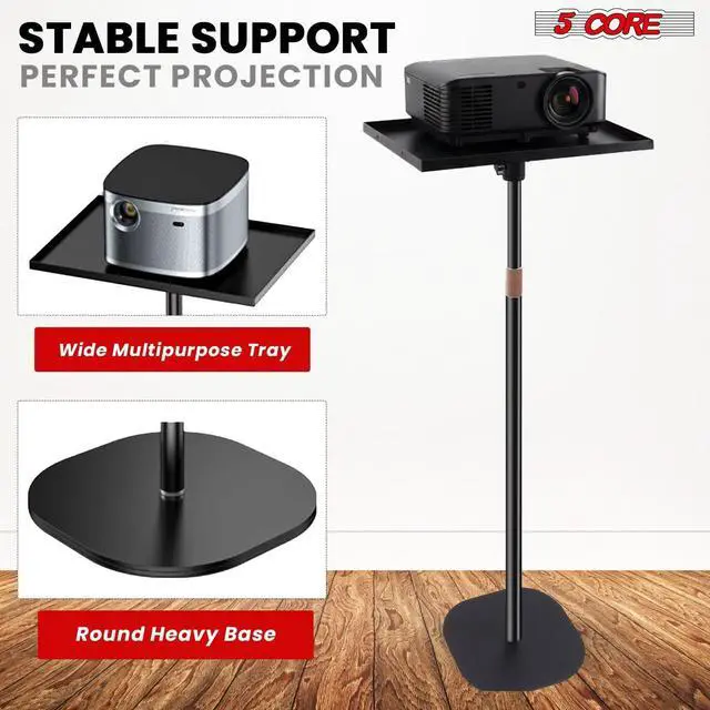 Alt view image 6 of 7 - 5 Core Projector Stand Floor Adjustable 66" Universal Projectors Support for Home Office & Studio