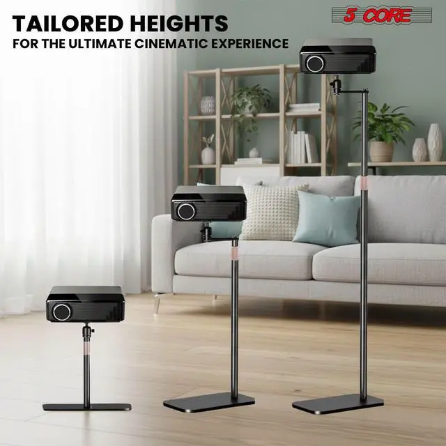 Alt view image 5 of 7 - 5 Core Projector Stand Floor Adjustable 53" Universal Projectors Support for Home Office & Studio