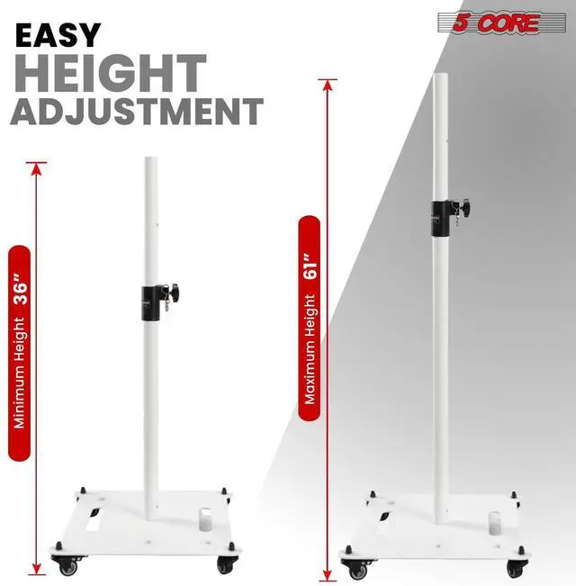 Alt view image 2 of 7 - 5Core Speaker Stand 2Pc Heavy Duty Adjustable Height 61" DJ PA Stands 35mm Mount 100Lb Capacity