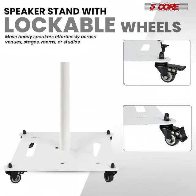 Alt view image 6 of 7 - 5Core Speaker Stand 2Pc Heavy Duty Adjustable Height 61" DJ PA Stands 35mm Mount 100Lb Capacity